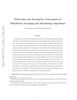 Finite-time and Asymptotic Convergence of Distributed Averaging and
  Maximizing Algorithms