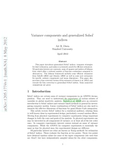 Variance components and generalized Sobol' indices