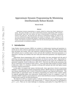 Approximate Dynamic Programming By Minimizing Distributionally Robust
  Bounds