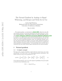 The Natural Gradient by Analogy to Signal Whitening, and Recipes and
  Tricks for its Use