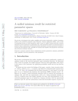 A unified minimax result for restricted parameter spaces