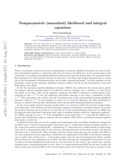 Nonparametric (smoothed) likelihood and integral equations