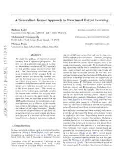 A Generalized Kernel Approach to Structured Output Learning