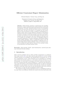 Efficient Constrained Regret Minimization