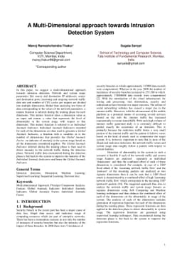A Multi-Dimensional approach towards Intrusion Detection System