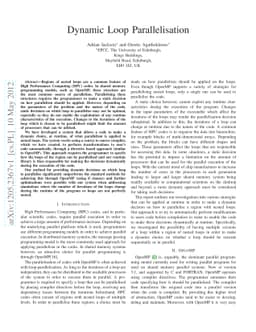 Dynamic Loop Parallelisation