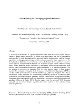 Mesh Learning for Classifying Cognitive Processes