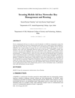 Securing Mobile Ad hoc Networks:Key Management and Routing