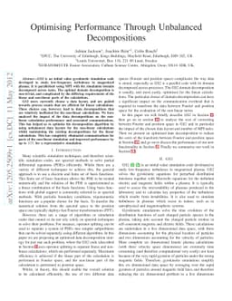 Optimising Performance Through Unbalanced Decompositions