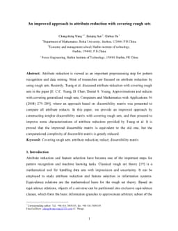 An improved approach to attribute reduction with covering rough sets