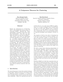 A Uniqueness Theorem for Clustering