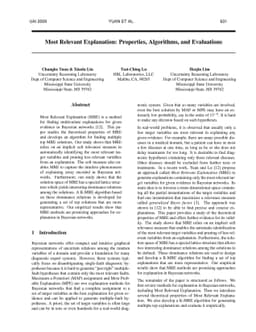 Most Relevant Explanation: Properties, Algorithms, and Evaluations