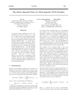 The Entire Quantile Path of a Risk-Agnostic SVM Classifier