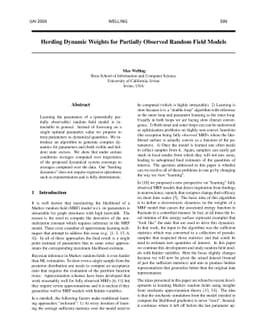 Herding Dynamic Weights for Partially Observed Random Field Models