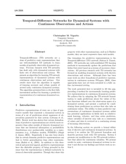 Temporal-Difference Networks for Dynamical Systems with Continuous
  Observations and Actions