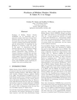 Products of Hidden Markov Models: It Takes N>1 to Tango