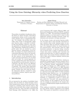 Using the Gene Ontology Hierarchy when Predicting Gene Function