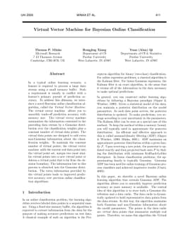 Virtual Vector Machine for Bayesian Online Classification