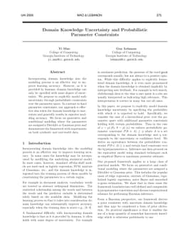 Domain Knowledge Uncertainty and Probabilistic Parameter Constraints