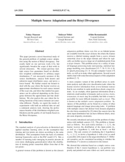 Multiple Source Adaptation and the Renyi Divergence
