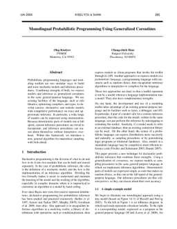 Monolingual Probabilistic Programming Using Generalized Coroutines