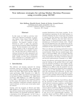 New inference strategies for solving Markov Decision Processes using
  reversible jump MCMC
