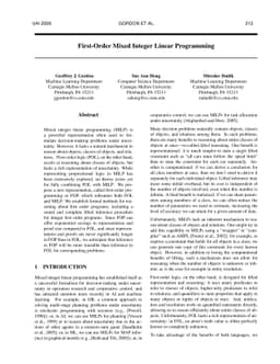 First-Order Mixed Integer Linear Programming