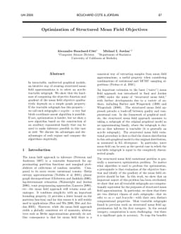 Optimization of Structured Mean Field Objectives