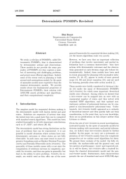 Deterministic POMDPs Revisited