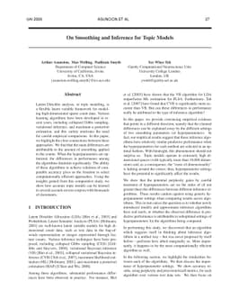 On Smoothing and Inference for Topic Models