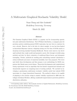 A Multivariate Graphical Stochastic Volatility Model