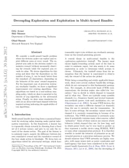 Decoupling Exploration and Exploitation in Multi-Armed Bandits