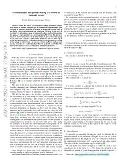 Synchronization and quorum sensing in a swarm of humanoid robots