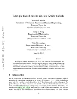Multiple Identifications in Multi-Armed Bandits