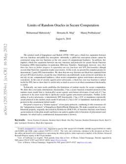 Limits of Random Oracles in Secure Computation