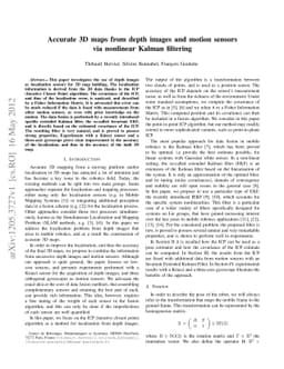 Accurate 3D maps from depth images and motion sensors via nonlinear
  Kalman filtering
