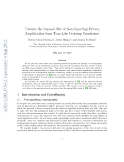 Towards the Impossibility of Non-Signalling Privacy Amplification from
  Time-Like Ordering Constraints