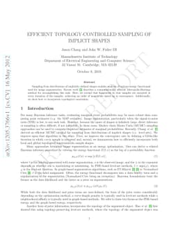 Efficient Topology-Controlled Sampling of Implicit Shapes