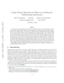 Graph Coloring Algorithms for Muti-core and Massively Multithreaded
  Architectures