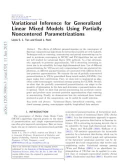 Variational Inference for Generalized Linear Mixed Models Using
  Partially Noncentered Parametrizations