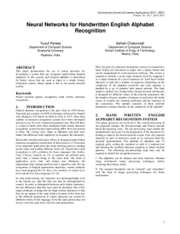 Neural Networks for Handwritten English Alphabet Recognition