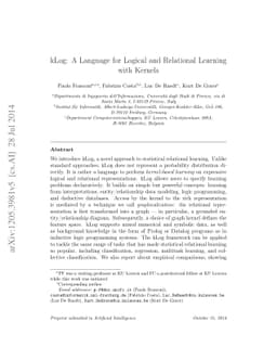 kLog: A Language for Logical and Relational Learning with Kernels