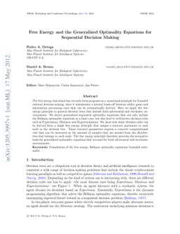 Free Energy and the Generalized Optimality Equations for Sequential
  Decision Making