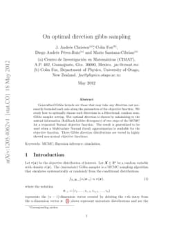 On optimal direction gibbs sampling
