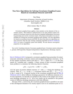 Two New Algorithms for Solving Covariance Graphical Lasso Based on
  Coordinate Descent and ECM
