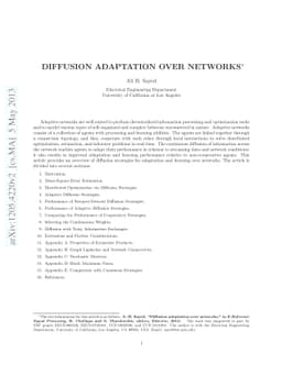 Diffusion Adaptation over Networks