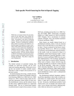 Task-specific Word-Clustering for Part-of-Speech Tagging