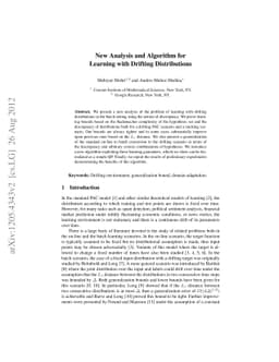 New Analysis and Algorithm for Learning with Drifting Distributions