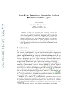 From Exact Learning to Computing Boolean Functions and Back Again