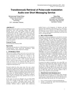 Transference & Retrieval of Pulse-code modulation Audio over Short
  Messaging Service